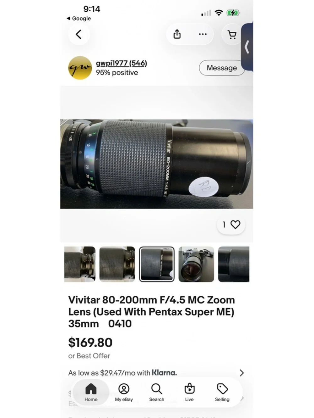 Vintage Vivitar 80-200mm Zoom Camera Lens 1:4.5 MC No.28170921 58MM